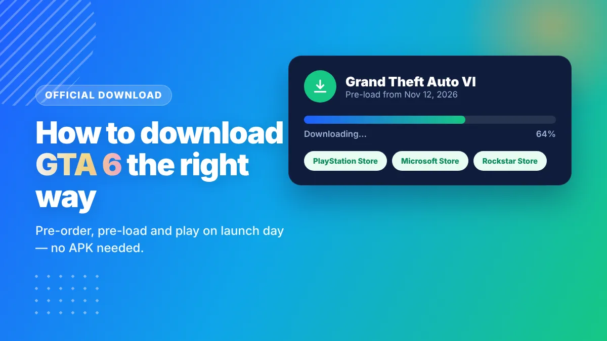 How to download GTA 6 – console download screen with pre-load from November 12, 2026 and official stores